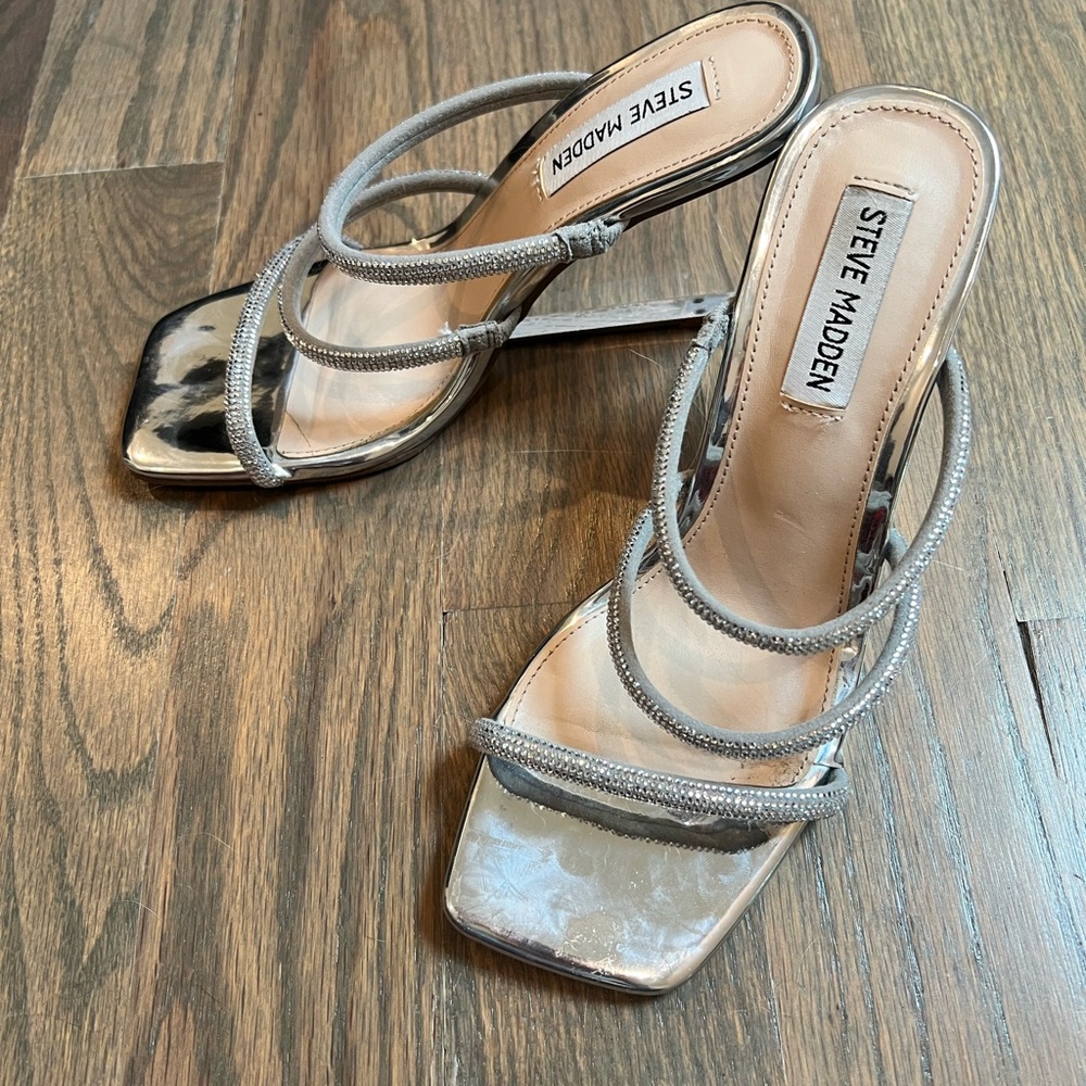 Steve Madden Silver Wedge Heel